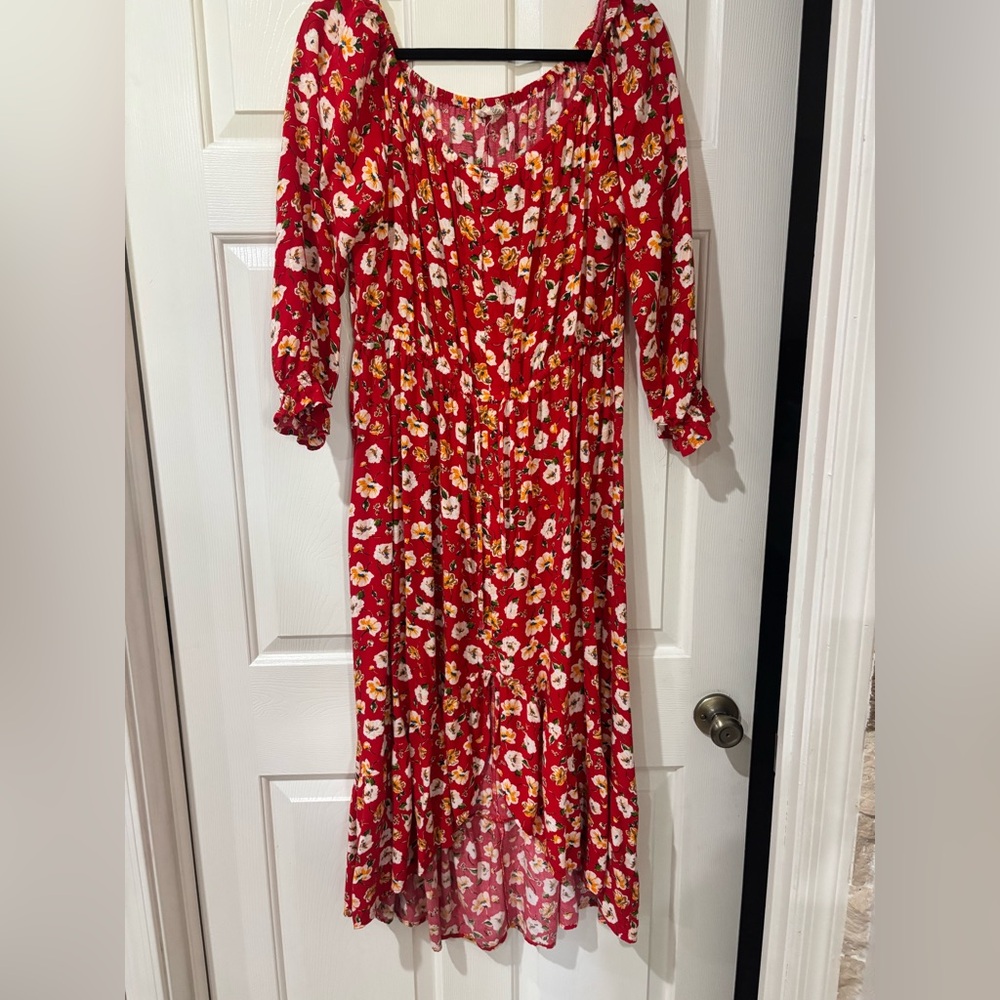 Red Floral Dress